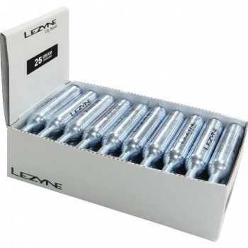 Caja de Exhibición Lezyne - 25 Cartuchos de CO2 de 25g Plateados - 1