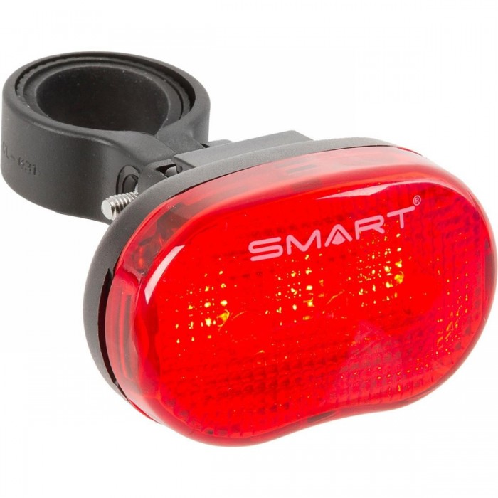 Red Waterproof LED Rear Light with 3 Functions and Bicycle Mount - 1