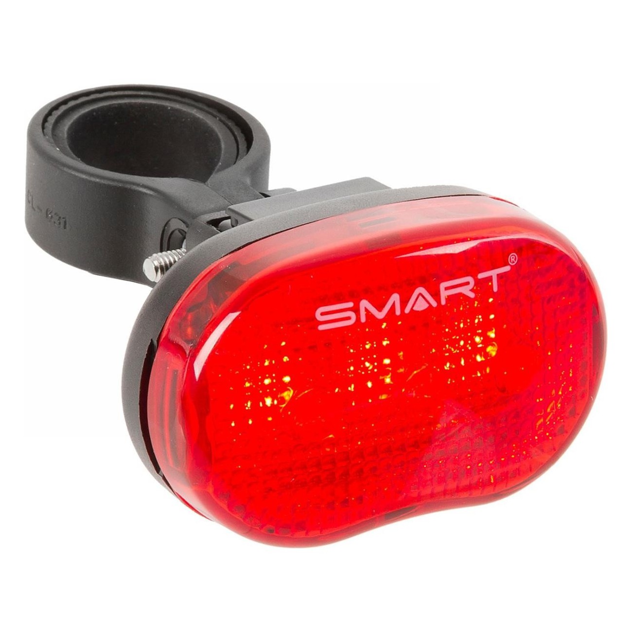 Red Waterproof LED Rear Light with 3 Functions and Bicycle Mount - 1