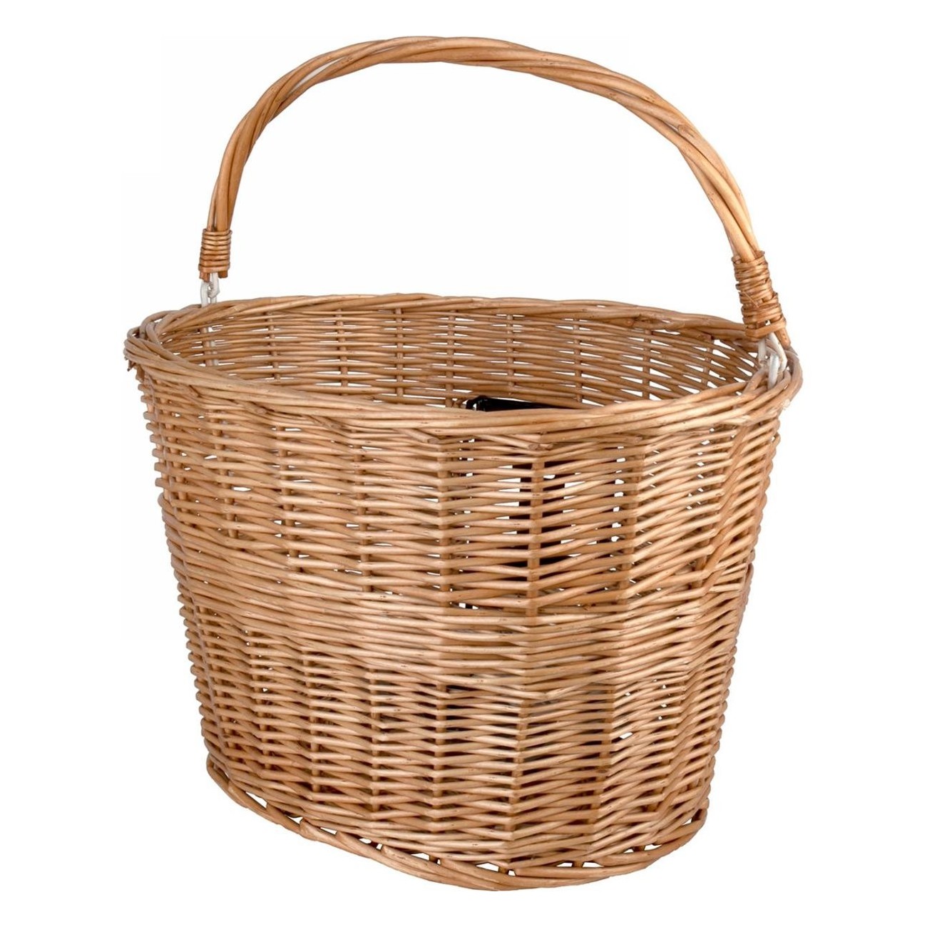 Panier Avant en Osier M-Wave pour Guidon Vélo 38x28x26 cm, Tissé à la Main - 1