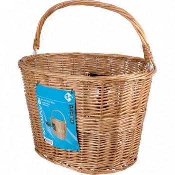 M-Wave Handwoven Wicker Front Basket for Bike Handlebar 38x28x26 cm - 4