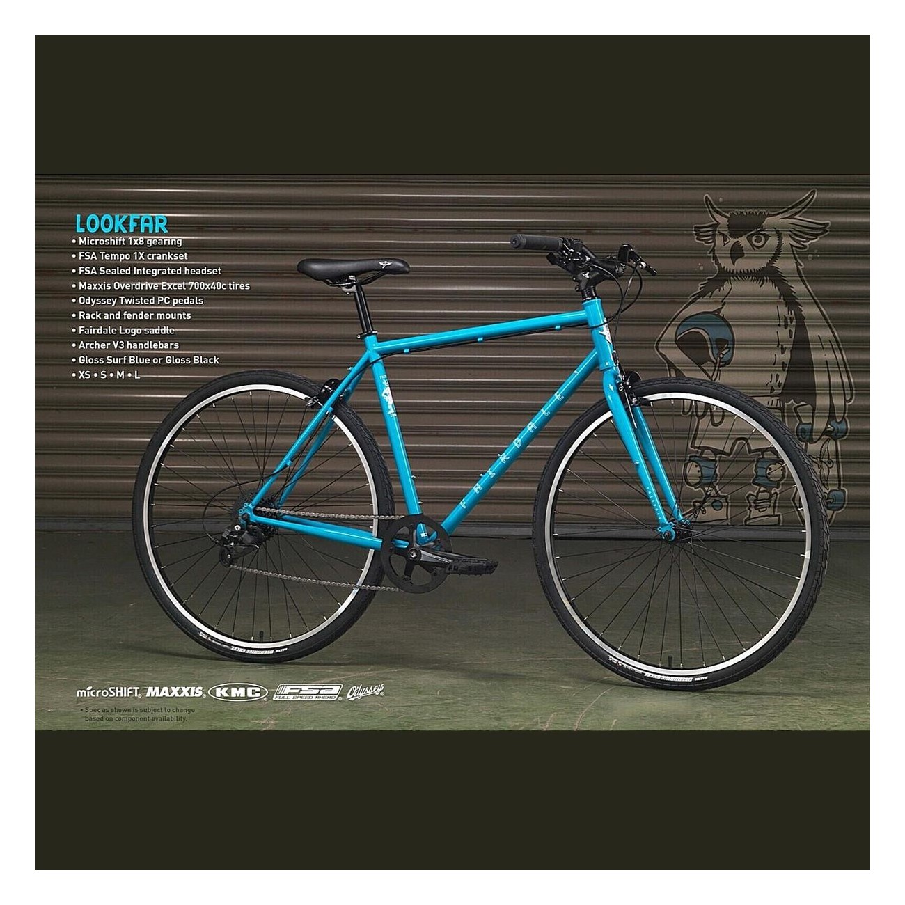 Bicicleta Fairdale Lookfar S Negro Brillante - Marco de Acero 1020 - 1