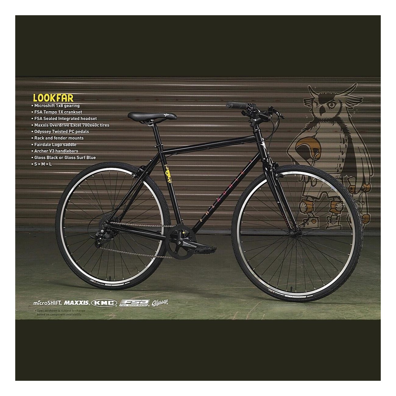 Fairdale Lookfar S Glossy Black Bicycle - Steel Frame 1020, Urban Use - 2