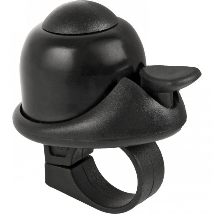 Black Mini Aluminum Bell with Plastic Handlebar Mount - 1