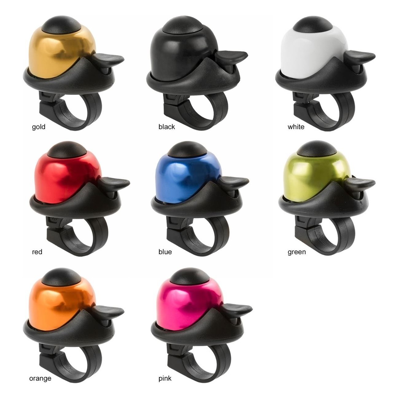 Black Mini Aluminum Bell with Plastic Handlebar Mount - 2