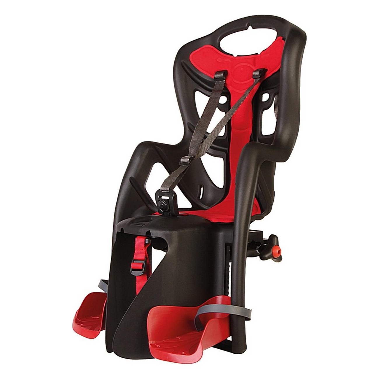 Pepe Rear Seat for Bicycle Rack - Black/Red, Safety & Comfort for Kids up to 22 kg - 1