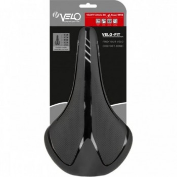 Sella Velo Fit Athlete BC per Strada e MTB, Misura L 277x155 mm, Colore Nero/Argento, Comfort Zone - 3 - Selle - 0887539022327