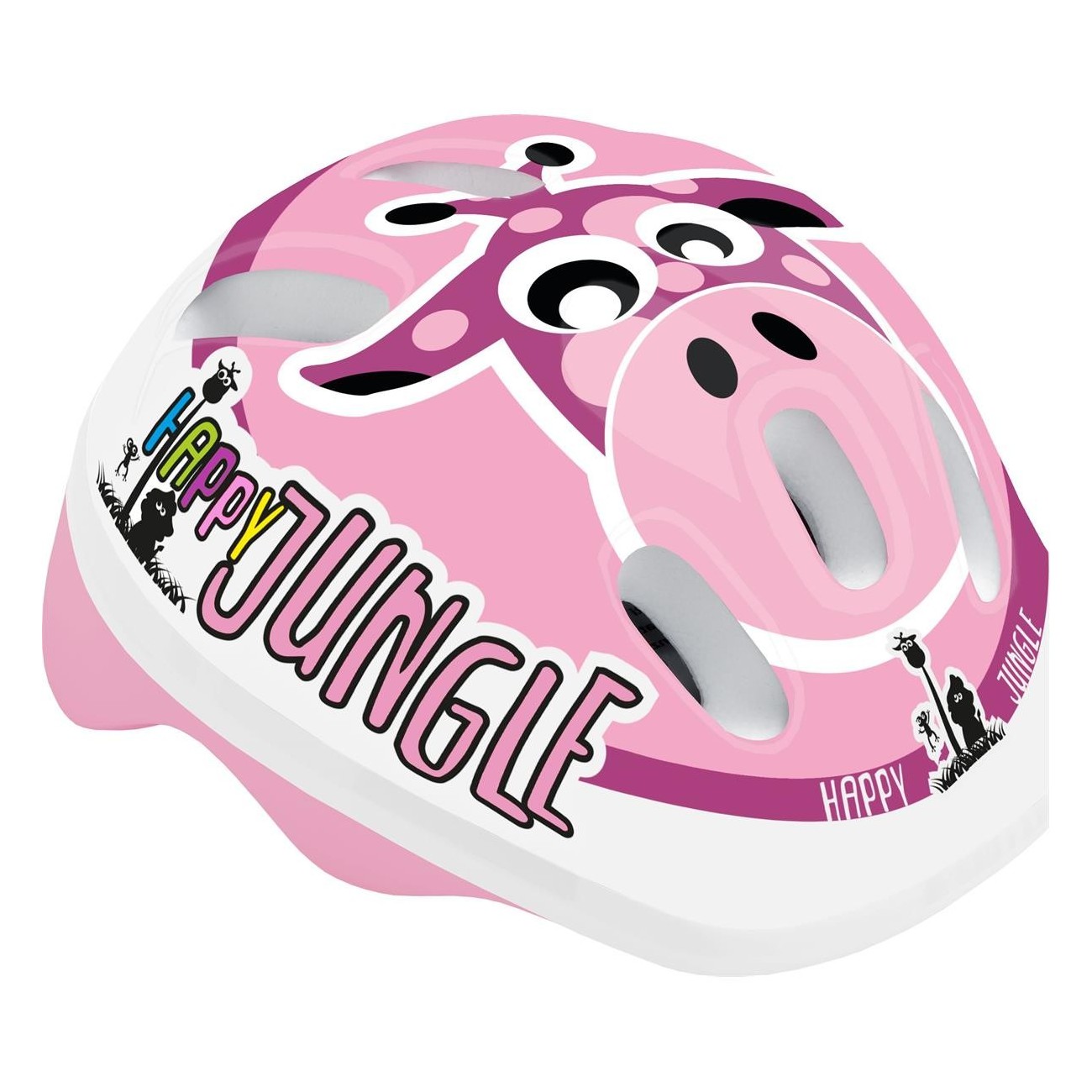 Casco Baby Happy Jungle Violetta Rosa XS 44-48cm - Certificato EN1078 - MVTEK - 1 - Caschi - 8005586209733