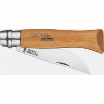 Couteau Opinel N.09 en Acier au Carbone avec Manche en Hêtre et Anneau Virobloc - 2