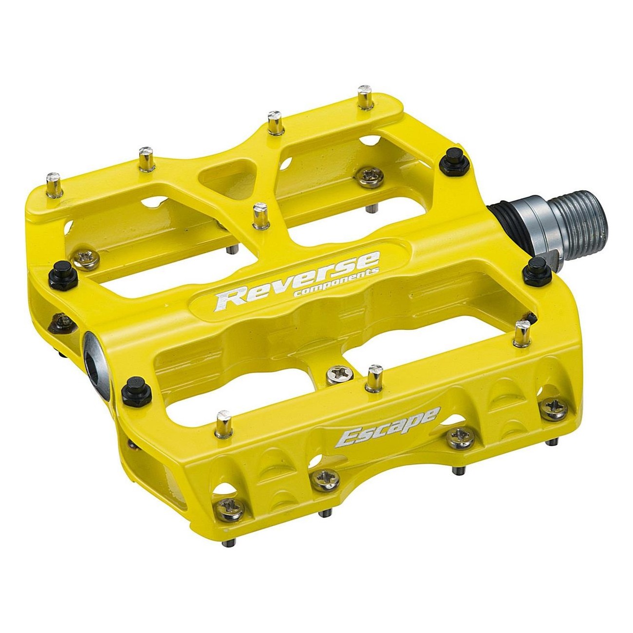 Yellow Reverse Escape Pedals for MTB - Sturdy and Durable, Ideal for Bike Park - 1