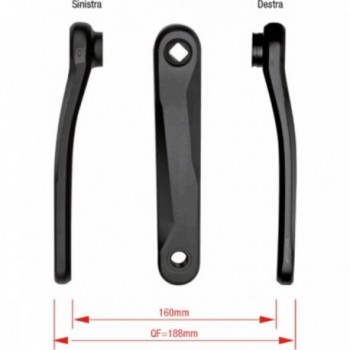 Coppia Pedivelle E-Bike 175mm in Alluminio Forgiato Anodizzato Nero con Finitura Laserata - 1 - Pedivelle - 4713170269370