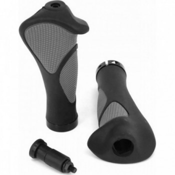 Puños Ergonómicos Antideslizantes de Goma Doble Densidad 140mm Negro/Gris - 3