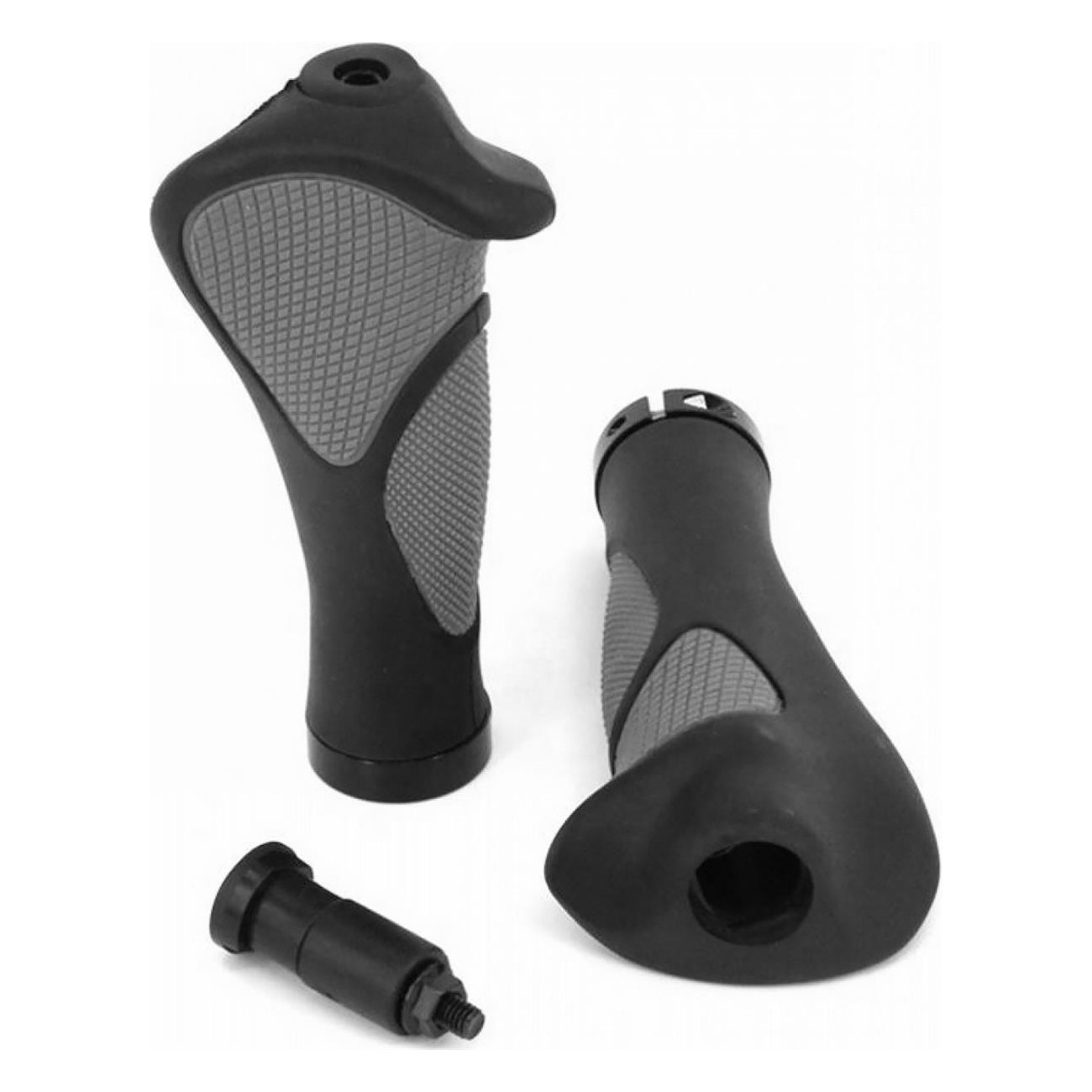 Puños Ergonómicos Antideslizantes de Goma Doble Densidad 140mm Negro/Gris - 3