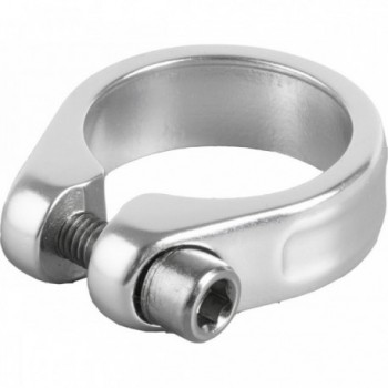 Abrazadera para Tubo de Silla de Aluminio Anodizado Plata 34,9 mm con Tornillo CrMo M-Wave - 1