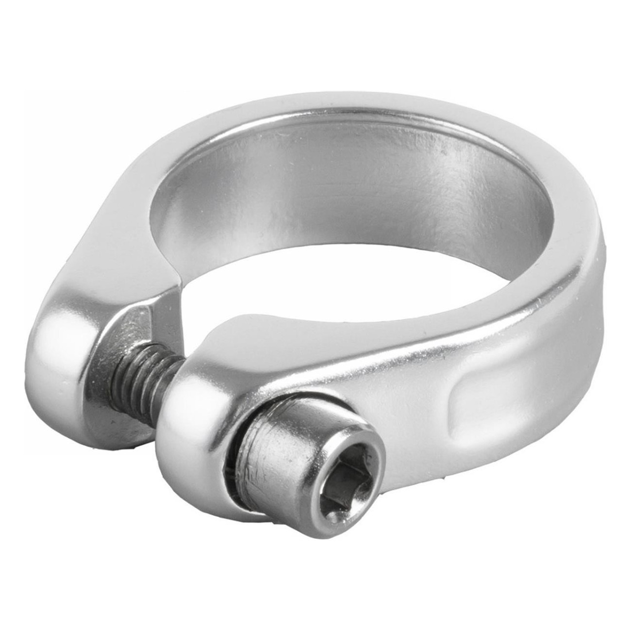 Abrazadera para Tubo de Silla de Aluminio Anodizado Plata 34,9 mm con Tornillo CrMo M-Wave - 1