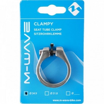 Collier de Selle en Aluminium Anodisé Argent 34,9 mm avec Vis CrMo M-Wave - 3