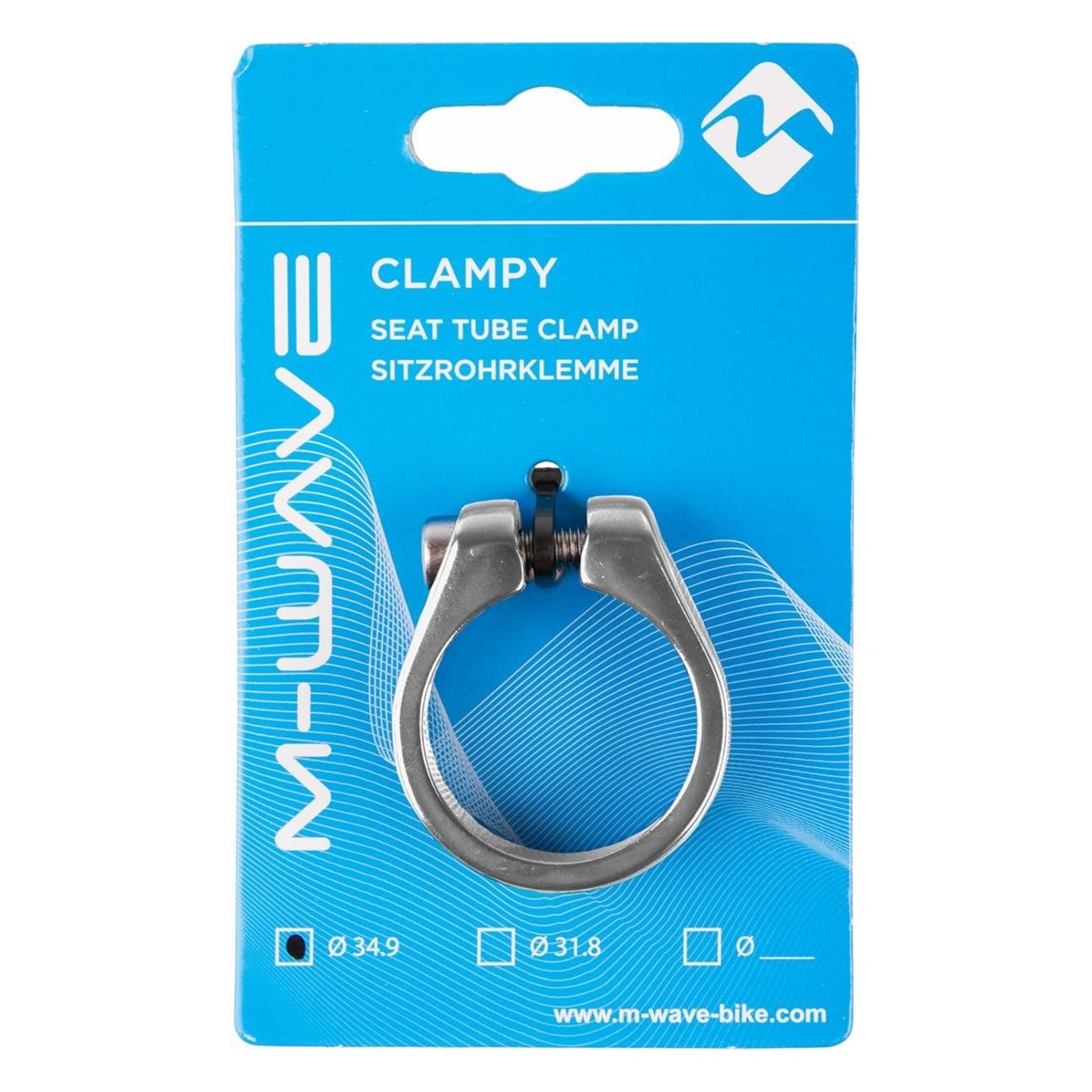 Collier de Selle en Aluminium Anodisé Argent 34,9 mm avec Vis CrMo M-Wave - 3