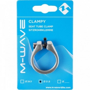 Collier de Selle en Aluminium Anodisé Argent 34,9 mm avec Vis CrMo M-Wave - 4