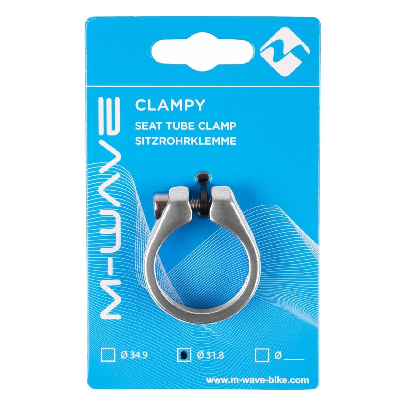 Collier de Selle en Aluminium Anodisé Argent 34,9 mm avec Vis CrMo M-Wave - 4