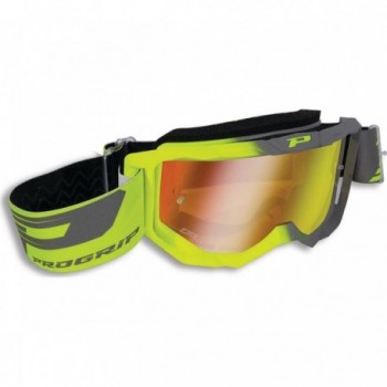 PROGRIP 3300 Yellow/Grey Goggles with Adjustable Anti-UV Mirrored Lens - 1