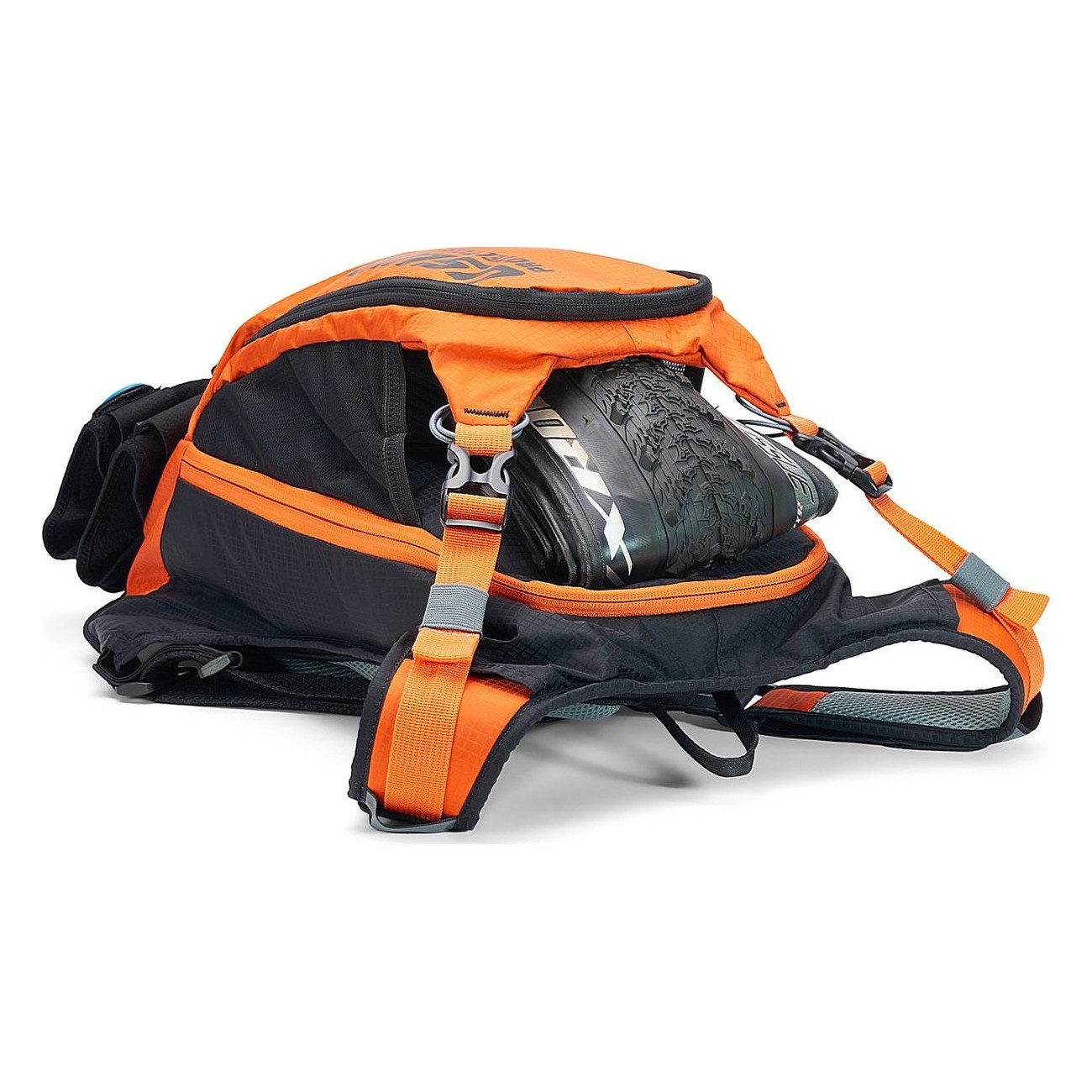 USWE Patriot 15L Orange-Black Backpack with Back Protector for MTB - 2