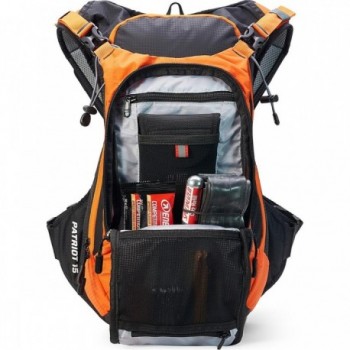 USWE Patriot 15L Orange-Black Backpack with Back Protector for MTB - 3