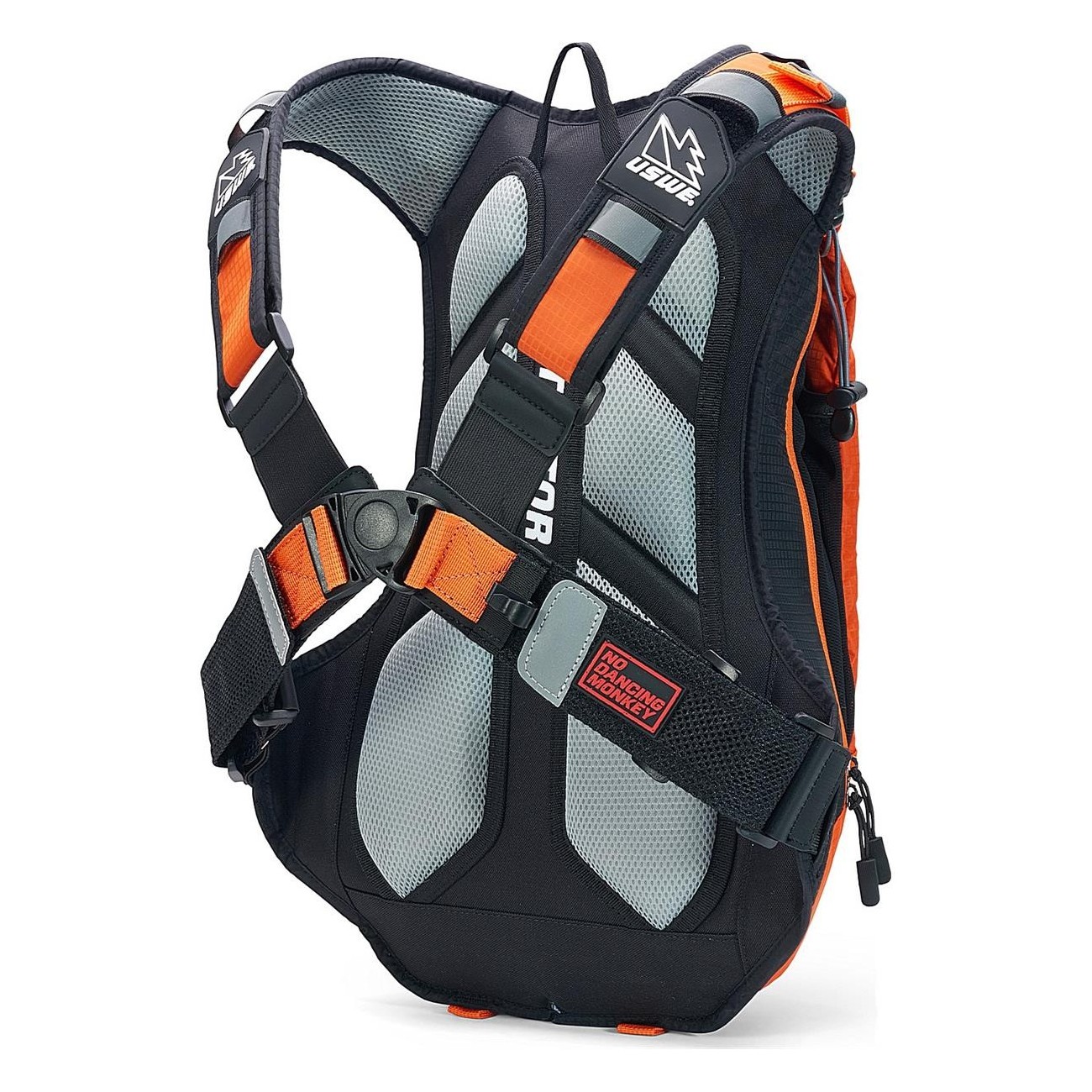 USWE Patriot 15L Orange-Black Backpack with Back Protector for MTB - 5