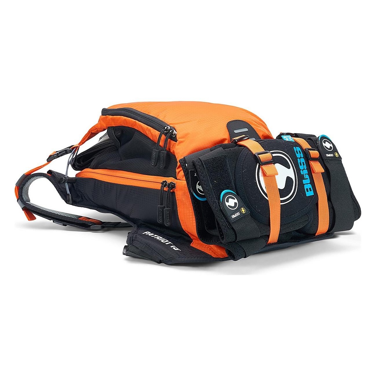 USWE Patriot 15L Orange-Black Backpack with Back Protector for MTB - 6