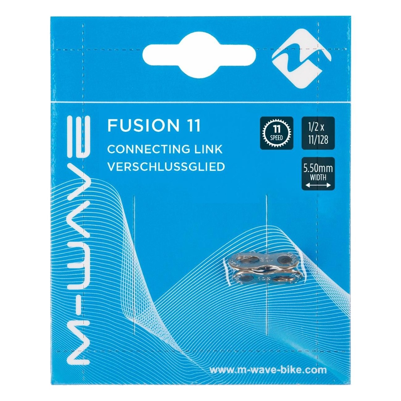 Maillon de fermeture réutilisable M-Wave pour chaînes 11 vitesses, 5,50mm, argent, 1 pièce - 2