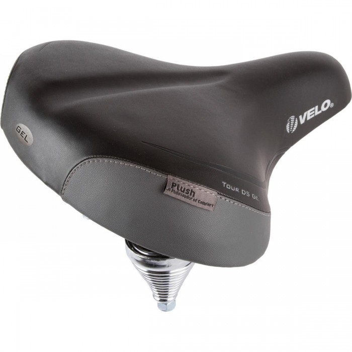 Velo Plush Tour DS Gel Komfortsattel Schwarz mit Federung und recycelbarem Gel - 1