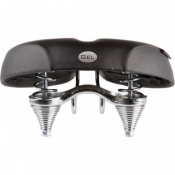 Selle Confort Velo Plush Tour DS Gel Noir avec Ressorts Amortisseurs et Gel Recyclable - 2