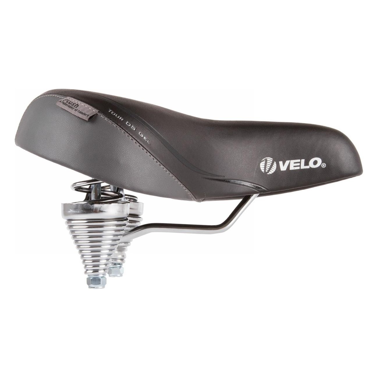 Selle Confort Velo Plush Tour DS Gel Noir avec Ressorts Amortisseurs et Gel Recyclable - 3