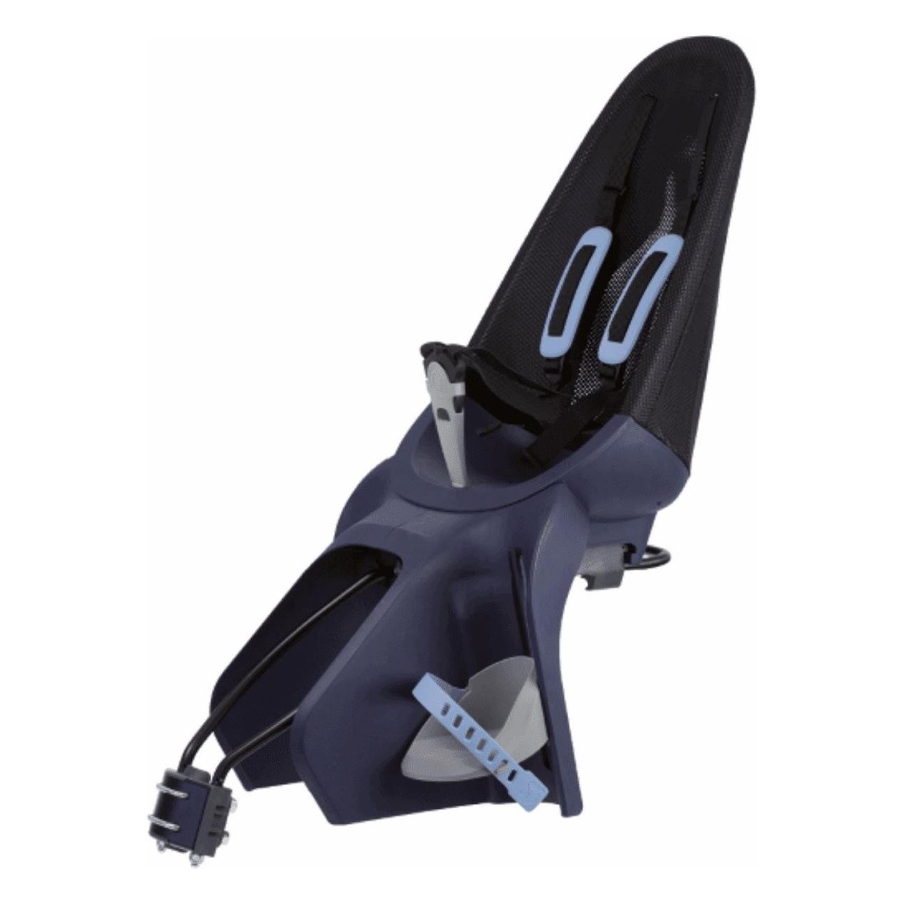 Qibbel Air Rücksitzsitz Schwarz/Blau für Fahrrad - Bis 22 kg, Ergonomisch und Sicher - 1