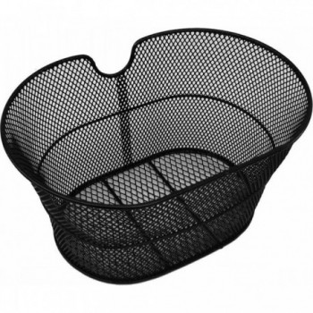 Cestino Anterior Ovalado de Acero Negro 30x18x39 cm para Bicicleta Sin Ganchos - 1