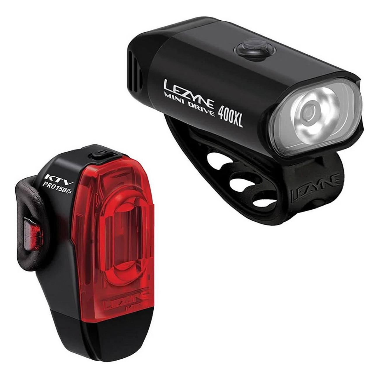 Set Luci Bicicletta Mini Drive 400XL / KTV Drive Pro+ con Supporto in Gomma Siliconica, Nero - 1 - Luci - 4710582552014