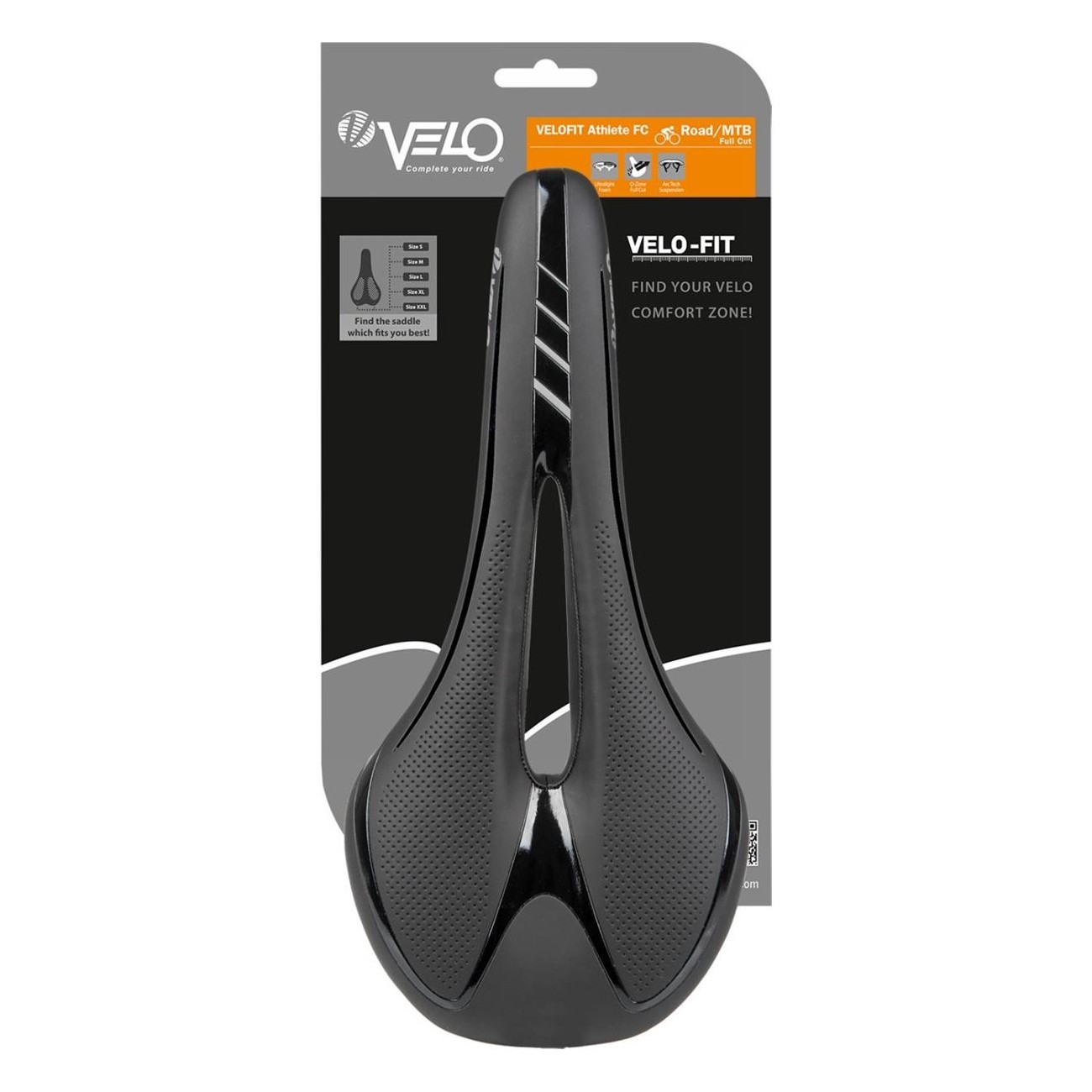 Sella Velo Fit Athlete FC per Strada e MTB, Misura S 286x134 mm, Nero/Argento, Alta Qualità e Comfort - 4 - Selle - 088753902234