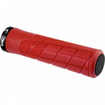 Red 135mm MTB Pro Grips with Lock Ring - Pair - 1