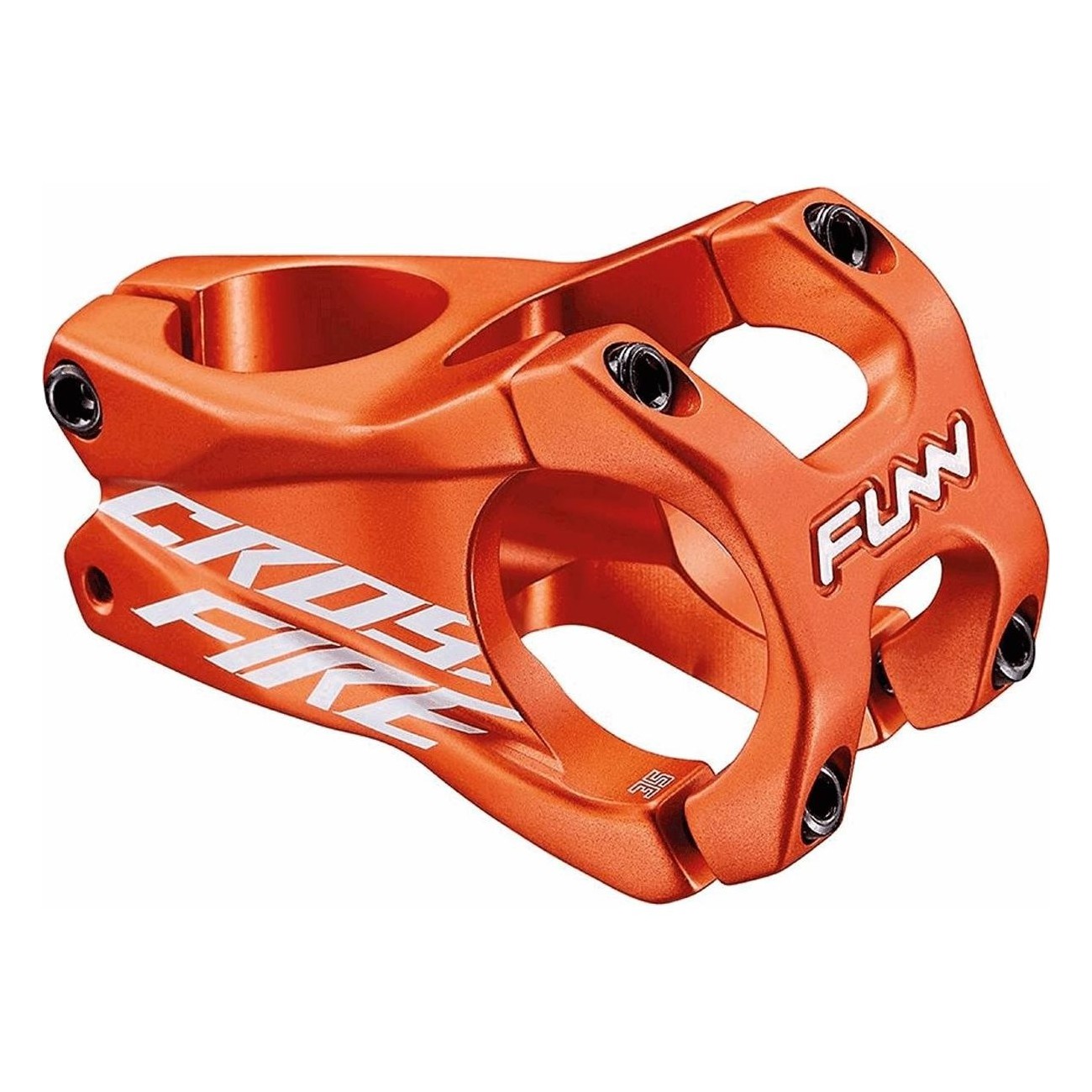 Attacco Manubrio MTB Crossfire 31,8x35mm in Alluminio Arancio 0° 130g - FUNN - 1 - Attacchi manubrio - 4712931189834