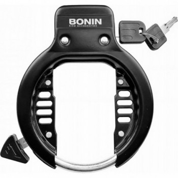 BONIN Lock for Bicycle Frame 57mm Black with 2-Screw Mounting - 1