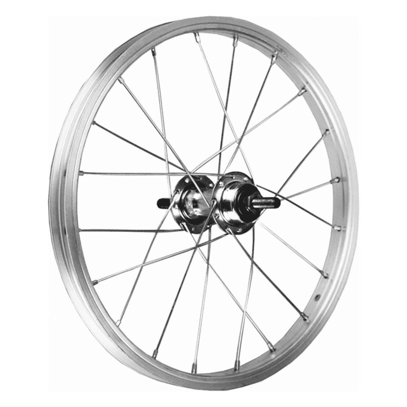 Roues Arrière 14x1.75 en Aluminium pour Vitesse Unique avec Moyeu à Billes 100mm - 1