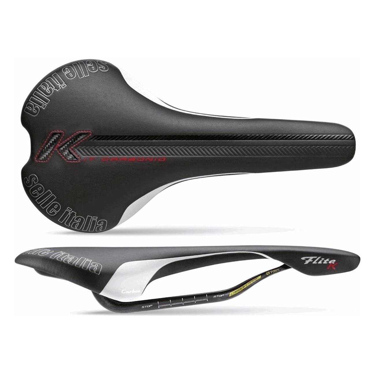 Selle FLITE 145x275mm L1 en CarbonKeramic Noir, 180g - Légère et Résistante - 1