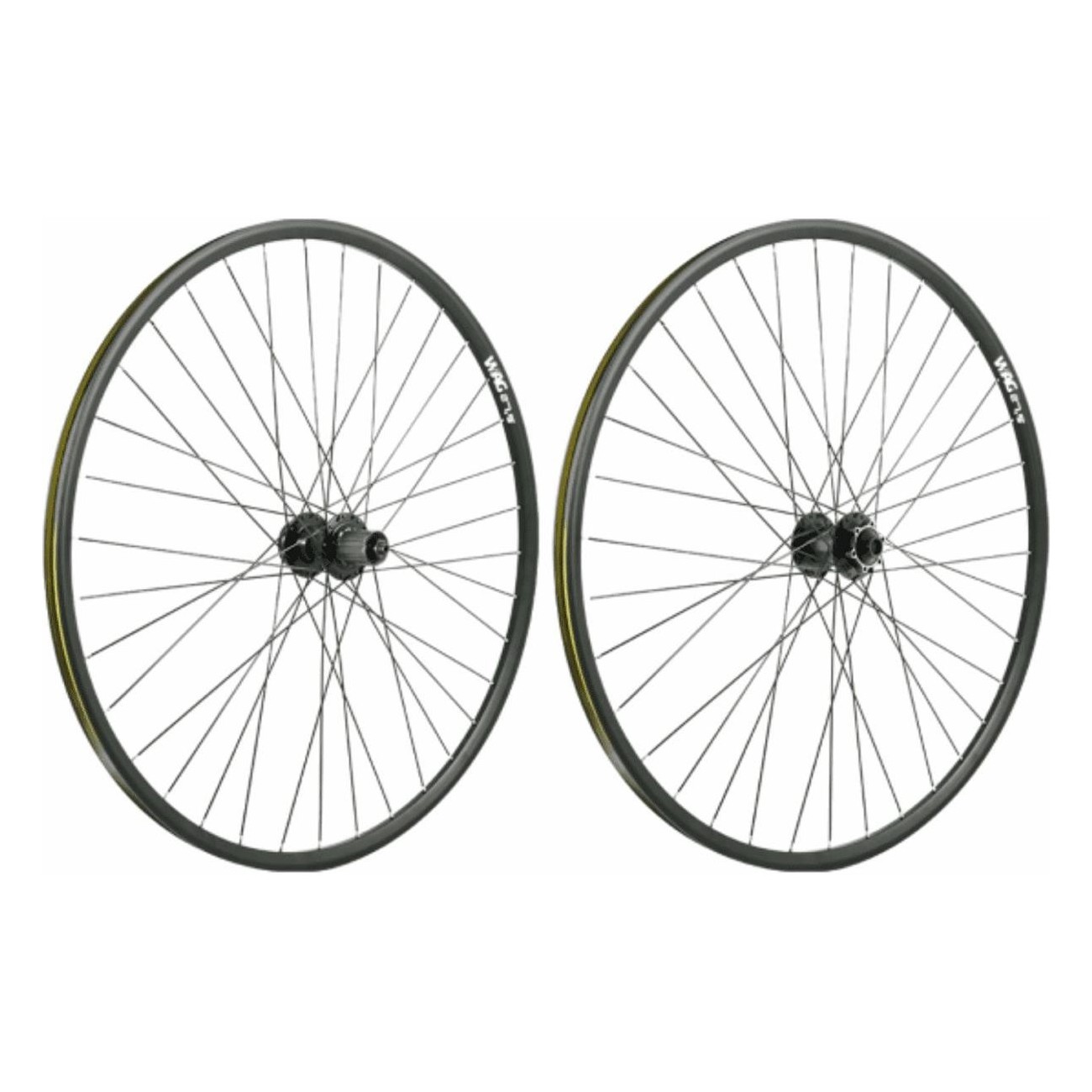 27.5' WAG MTB Wheelset in Black Aluminum, Shimano 10/11v, 6-Bolt Disc - 1