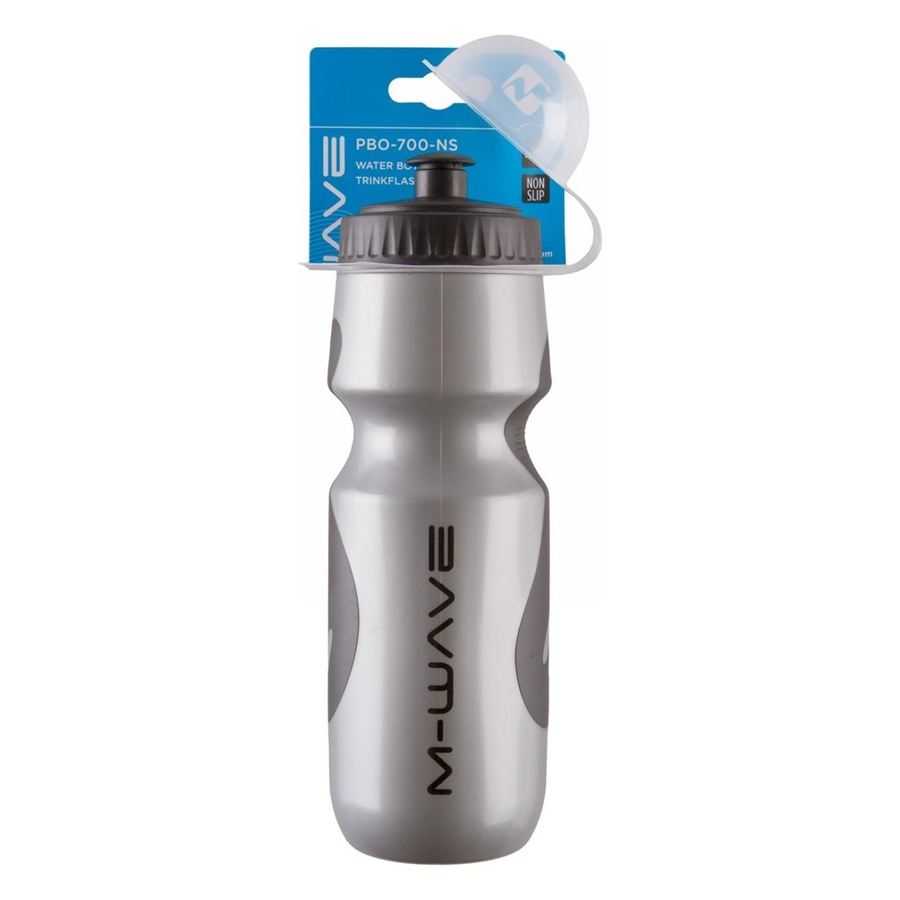 M-Wave PBO 700-NS Water Bottle 650-700cc Silver/Black with Non-Slip Grip - 3