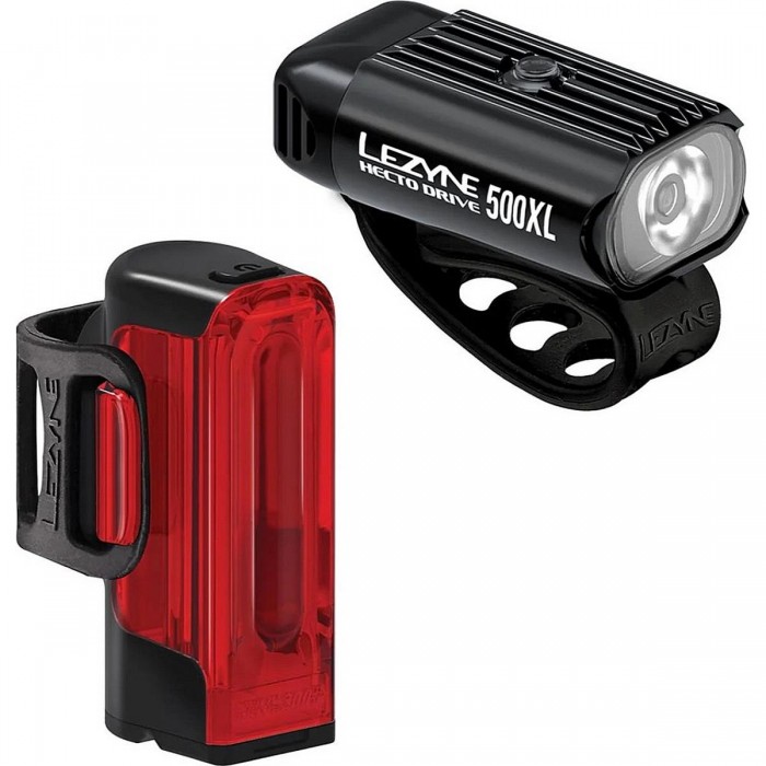 Set de lumières de vélo Hecto Drive 500XL et Strip Drive 30 avec supports en silicone noir - 1