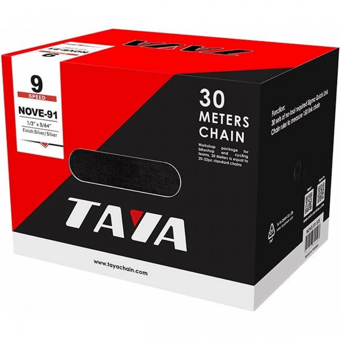 Cadena 9V Plata 30 Metros con Tratamiento DHT TAYA para Mayor Resistencia - 1