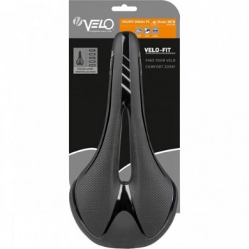 Sella Velo Fit Athlete FC per Strada e MTB 276x145 mm Nero/Argento - Alta Qualità e Comfort - 3 - Selle - 0887539022358