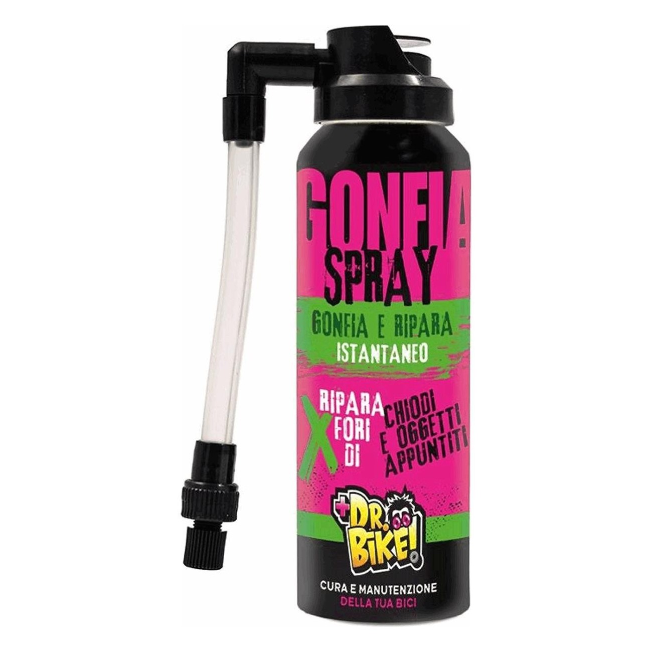 Dr.bike Spray Gonfia e Ripara 125ml per Valvole Regina, Presta, Schrader - 1 - Riparazione e rappezzi - 8005586229571