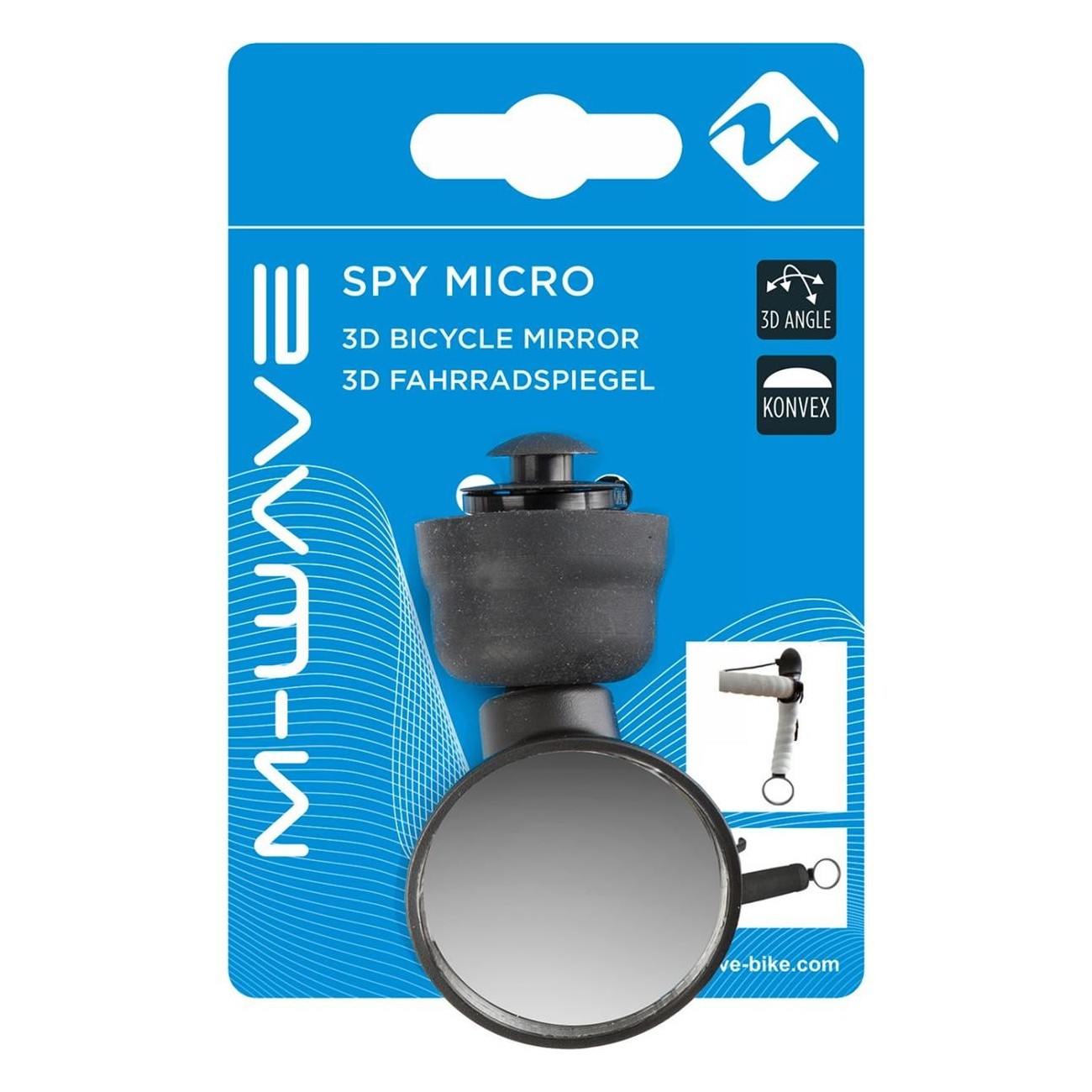 Fahrradspiegel Micro Spy 35mm Schwarz Verstellbar für Lenker M-Wave - 5