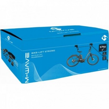 Sollevatore per Biciclette M-Wave Strong Nero per E-Bike fino a 57 kg, con Gancio Antigraffio - 6 - Portabici - 0887539023034