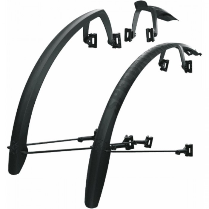 SKS SPEEDROCKER Black Mudguard Kit for Gravel and Cyclocross, Velcro Mount - 1